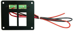 Part # RREPE2  (2 Position Switch Panel - Type: Euro-Style Switches - Backlighting with 2 Ultra-Bright Green LEDS with Stand-Offs, 24" Wires, & Mounting Hardware - Size: 3.125"H X 3.5" W)