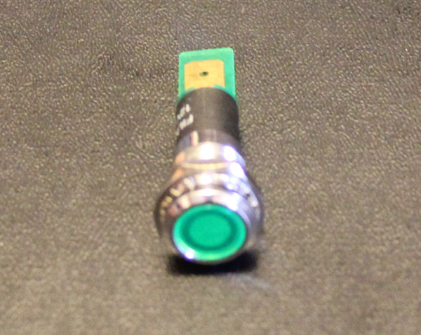 Part # IL-12mm-LED-G  (12mm, .472", 1/2 Cutout, Green LED Snap-In Indicator Light)