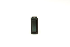 Part # RR24302-B  (Mini-Euro Rocker Switch SPST, (ON) OFF, Black Unlit Actuator, 20A, (2) .250" Terminals)