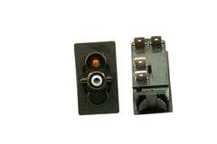 Part # V1D1AN0B-00000-000 (Contura Base, SPST, ON-NONE-OFF, 20A, 12V Rocker Switch, (1) 12V Amber LED, (4) .250" Terminals)