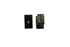 Part # VJD1D66B-00000-000 (Contura Base - DPDT, ON-OFF-ON, 20A, 12V Rocker Switch, (2) Lights, (7) .250" Terminals)