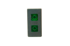 Part # SB5-00-213-4-IL (Contura V Indicator Light, 12V, (2) Green Square Lenses, (4) .250" Terminals)